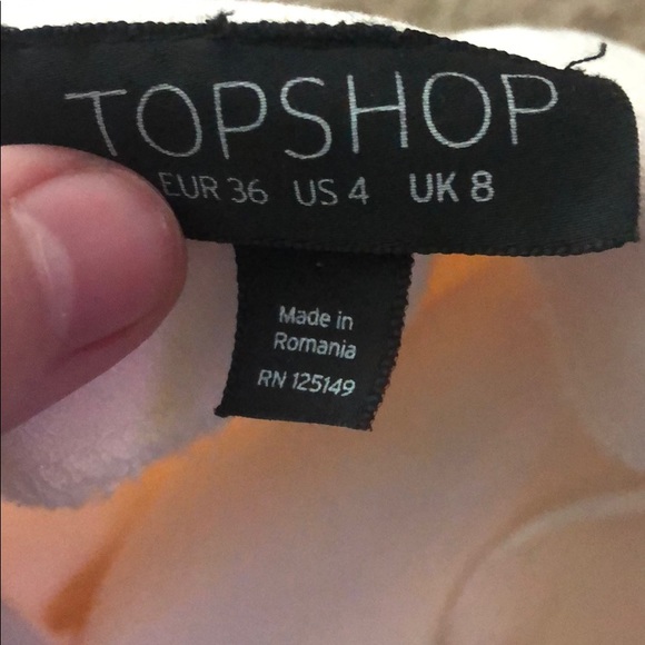 Top Shop blush Faux wrap mini skirt size 4 Uk 8 - Picture 5 of 6